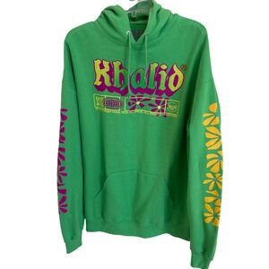 Khalid 915 To The World Green Graphic Hoodie Kids XL Tour Merch Flower Sleeve